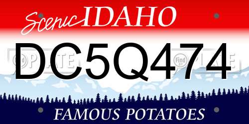 DC5Q474 Idaho License Plate