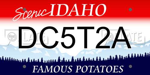 DC5T2A Idaho License Plate
