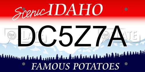 DC5Z7A Idaho License Plate