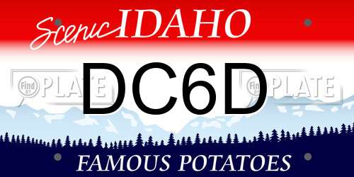 DC6D Idaho License Plate
