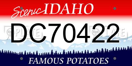 DC70422 Idaho License Plate