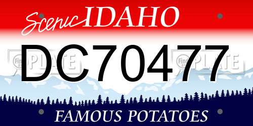 DC70477 Idaho License Plate