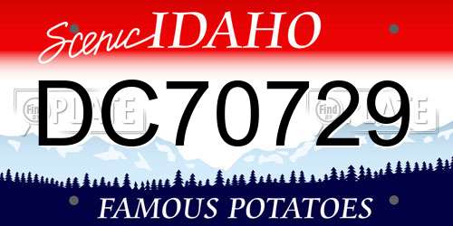 DC70729 Idaho License Plate