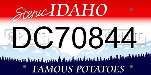 DC70844 Idaho License Plate