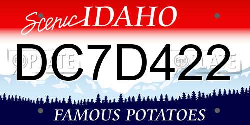 DC7D422 Idaho License Plate