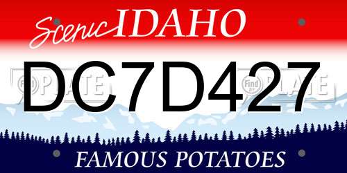 DC7D427 Idaho License Plate