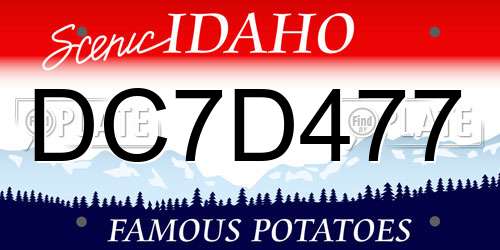 DC7D477 Idaho License Plate