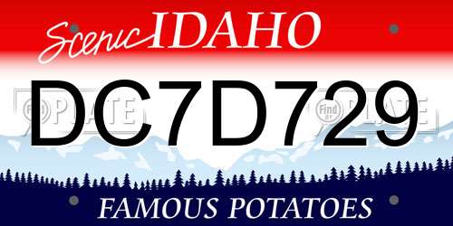 DC7D729 Idaho License Plate