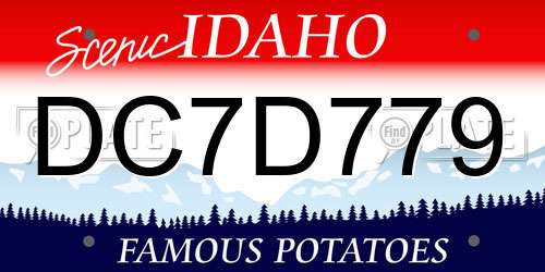 DC7D779 Idaho License Plate