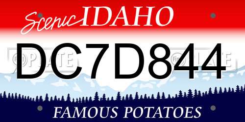 DC7D844 Idaho License Plate