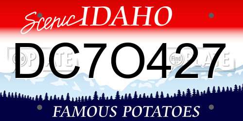 DC7O427 Idaho License Plate
