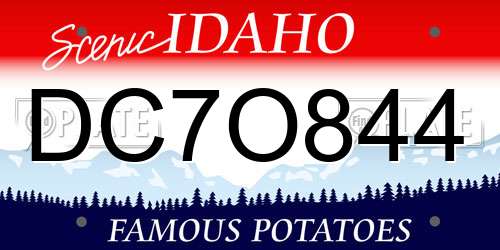 DC7O844 Idaho License Plate