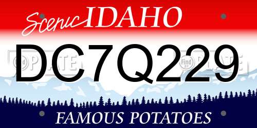 DC7Q229 Idaho License Plate