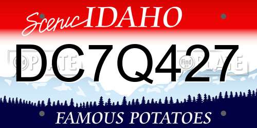 DC7Q427 Idaho License Plate