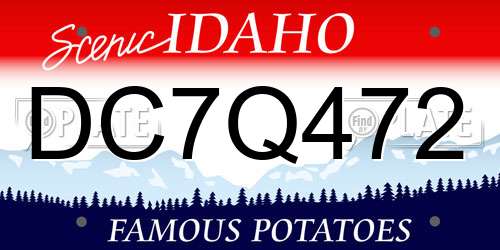 DC7Q472 Idaho License Plate