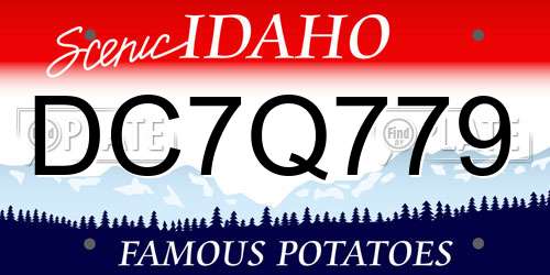 DC7Q779 Idaho License Plate