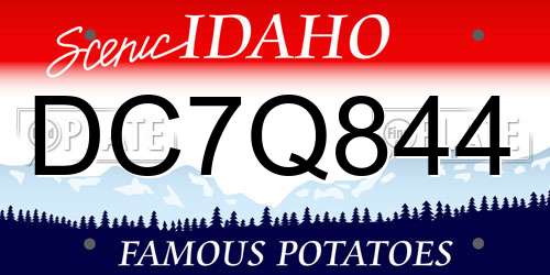 DC7Q844 Idaho License Plate