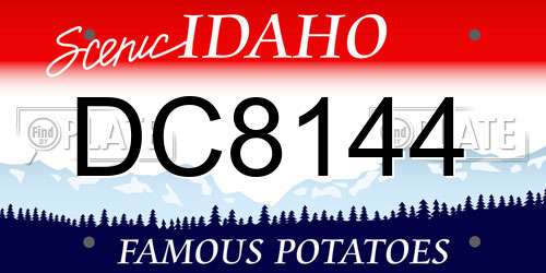 DC8144 Idaho License Plate