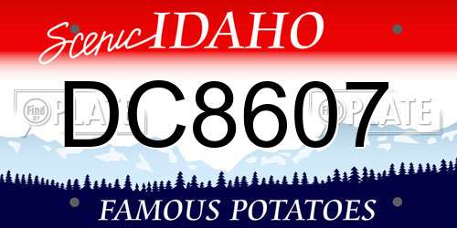 DC8607 Idaho License Plate