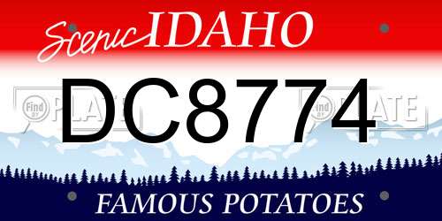 DC8774 Idaho License Plate