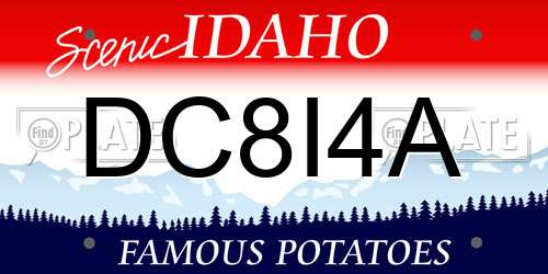 DC8I4A Idaho License Plate