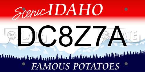 DC8Z7A Idaho License Plate