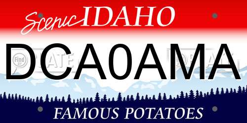 DCA0AMA Idaho License Plate