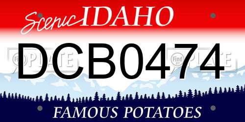 DCB0474 Idaho License Plate