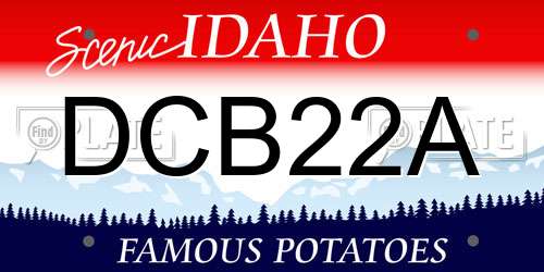 DCB22A Idaho License Plate