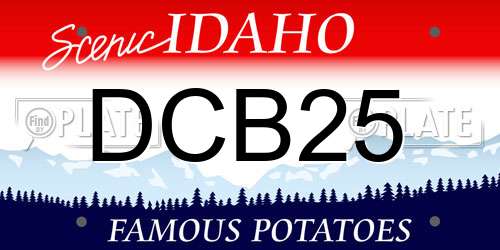DCB25 Idaho License Plate