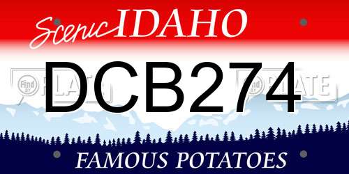 DCB274 Idaho License Plate