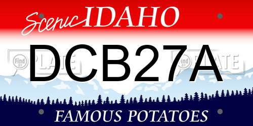 DCB27A Idaho License Plate