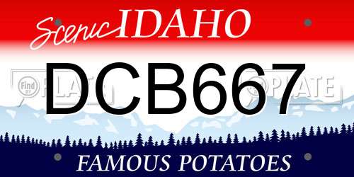 DCB667 Idaho License Plate