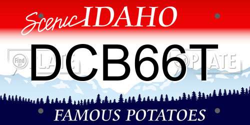 DCB66T Idaho License Plate