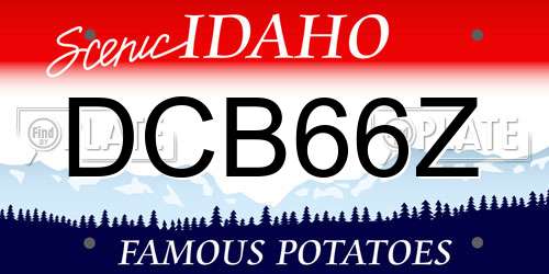 DCB66Z Idaho License Plate