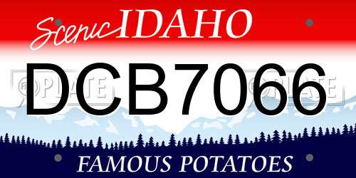 DCB7066 Idaho License Plate