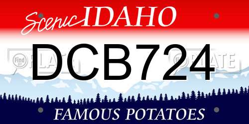 DCB724 Idaho License Plate