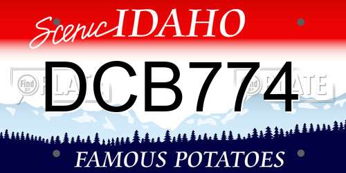 DCB774 Idaho License Plate