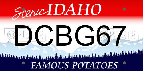 DCBG67 Idaho License Plate