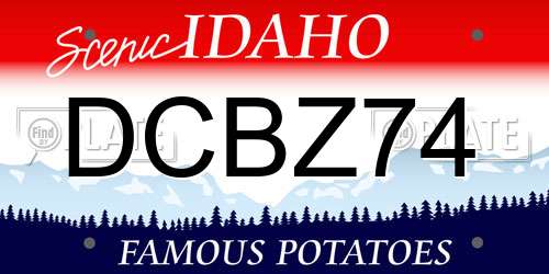 DCBZ74 Idaho License Plate