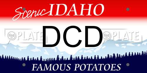 DCD Idaho License Plate