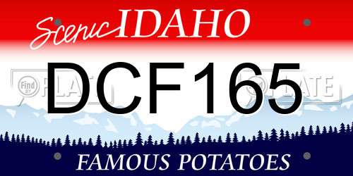 DCF165 Idaho License Plate