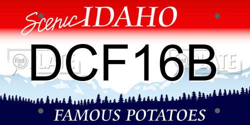 DCF16B Idaho License Plate