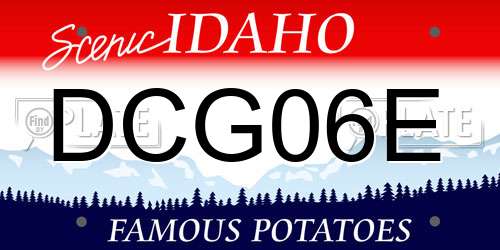 DCG06E Idaho License Plate