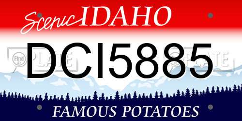 DCI5885 Idaho License Plate