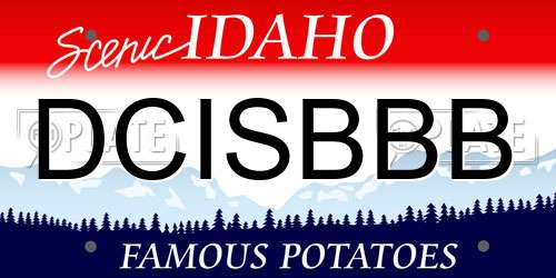 DCISBBB Idaho License Plate