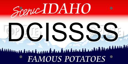 DCISSSS Idaho License Plate