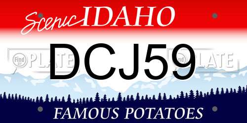 DCJ59 Idaho License Plate