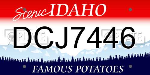 DCJ7446 Idaho License Plate