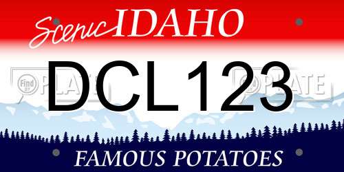 DCL123 Idaho License Plate